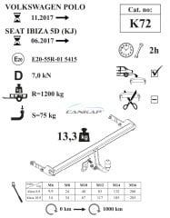 SEAT IBIZA ÇEKİ DEMİRİ K72