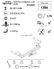 Toyota Corolla Çeki Demiri O86